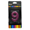 Vela glitter fucsia n91