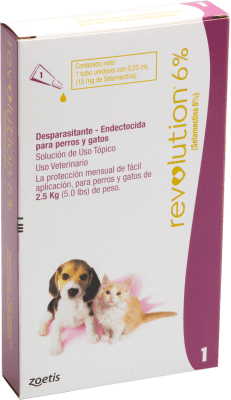 REVOLUTION PERRO GATO 6% HASTA 2,5 KG