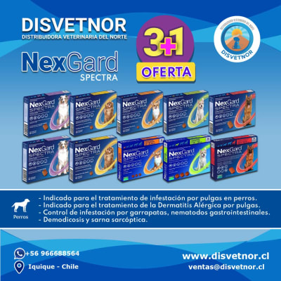 Promoción Nexgard Spectra x1 y x3 comprimidos. 