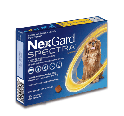 NEXGARD SPECTRA x3 COMPRIMIDOS (3,6 a 7,5 kg)