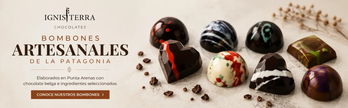 Bombones artesanales de la Patagonia elaborados en Punta Arenas por Chocolates Ignis Terra