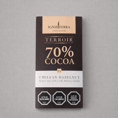 Barra de Chocolate Bitter 70% con Avellanas de La Araucanía