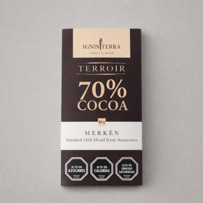 Barra de Chocolate Bitter 70% con Merkén de La Araucanía