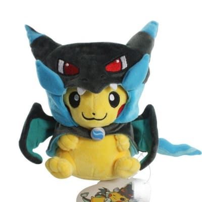 Peluche Pkm Pikachu Cosplay Mega Charizard X happy1