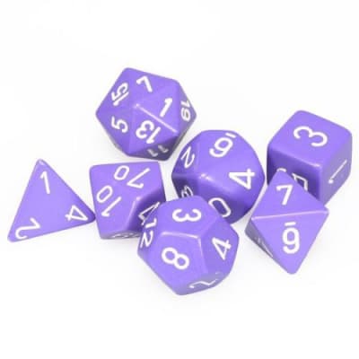 Chessex Set 7 Dados Opacos Purple/white1