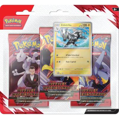 PKM TCG S&V - Destined Rivals - 3-Pack Blister Zebstrika Español1