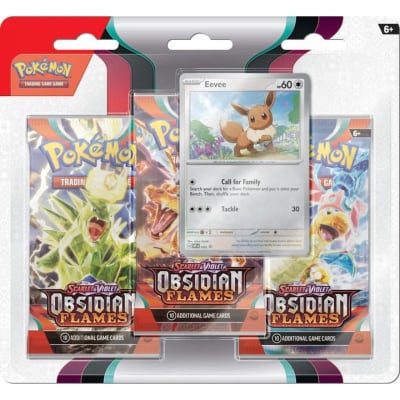Scarlet & Violet - Obsidian Flames 3 Pack Blister Eevee (Inglés)1