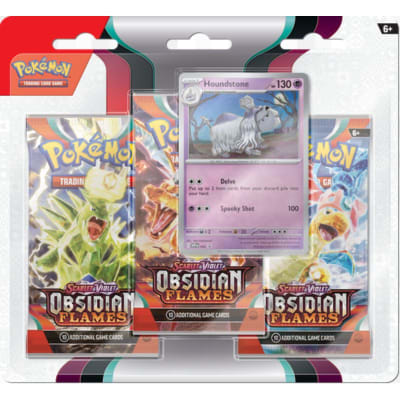 Scarlet & Violet - Obsidian Flames 3 Pack Blister Houndstone (Inglés)1