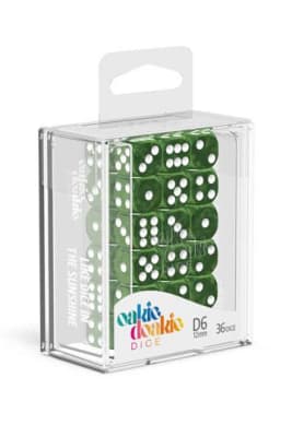 Oakie Doakie - D6 Dice 12mm Marble (36) - Green1