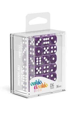 Oakie Doakie - D6 Dice 12mm Marble (36) - Purple1