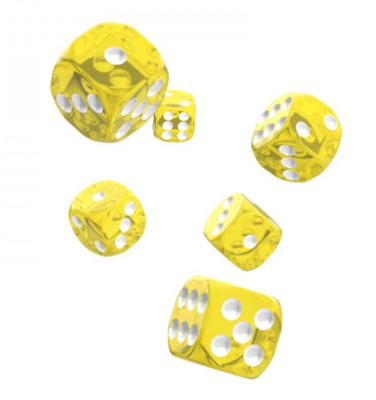 Oakie Doakie - D6 Dice 12mm Translucent (36) - YELLOW1