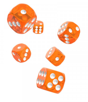 Oakie Doakie - D6 Dice 12mm Translucent (36) - ORANGE1