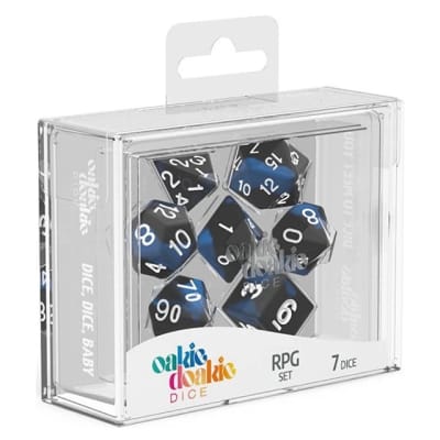 Oakie Doakie - Dados RPG Set Glow in the Dark (7) - Deep Ocean1