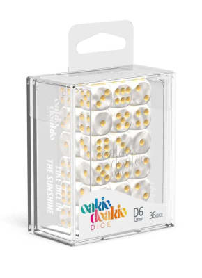 Oakie Doakie - D6 Dice 12mm Marble (36) - White1