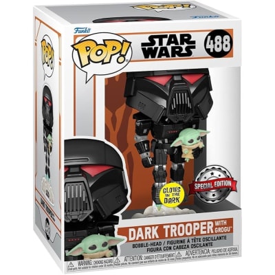 POP Star Wars #488: Mandalorian - Dark Trooper w/ Grogu1