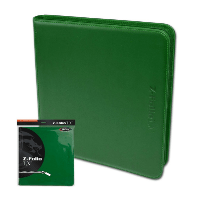 BCW Carpeta Zip folio LX - Verde de 12 bolsillos