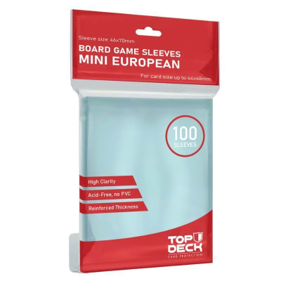 Top Deck: Protector Mini Europeo Transparente (44x68) - 100 fundas1