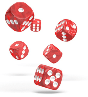 Oakie Doakie - D6 Dice 16mm Marble (12) - RED1