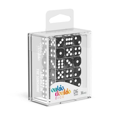 Oakie Doakie - D6 Dice 12mm Marble (36) - Black1