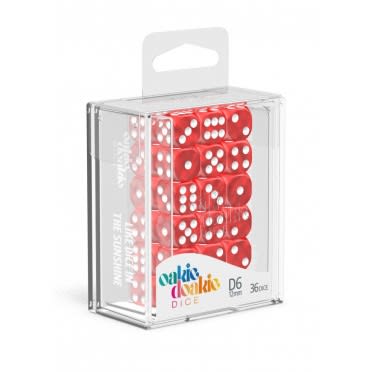 Oakie Doakie - D6 Dice 12mm Marble (36) - Red1