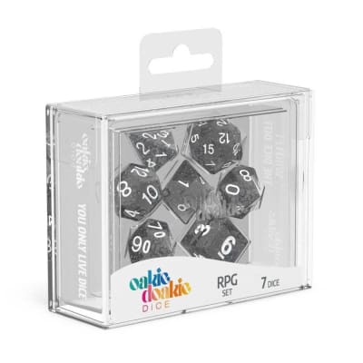 Oakie Doakie - Dice RPG Set Speckled (7) - Black1