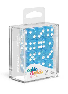 Oakie Doakie - D6 Dice 16mm Speckled (12) - Light Blue1