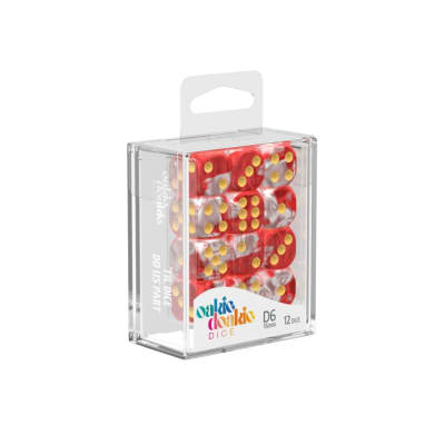 Oakie Doakie - D6 Dice 16 MM Gemidice (12) - RED SKY1