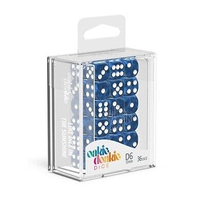 Oakie Doakie - D6 Dice 12mm Marble (36) - Blue1