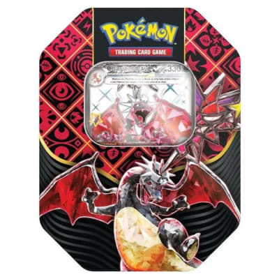 S & V - Paldean Fates TIN Shiny Charizard ex (Español)1