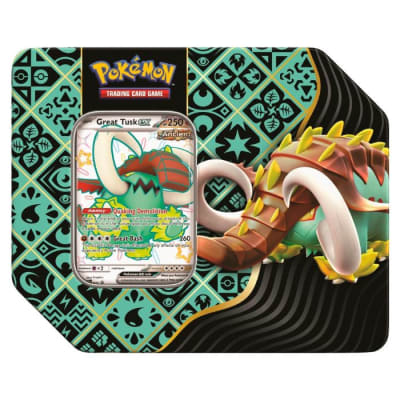 Paldean Fates TIN Shiny Great Tusk ex (Inglés)1