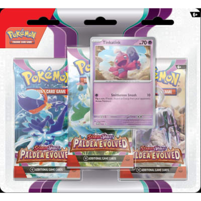 Scarlet & Violet - Paldea Evolved 3 Pack Blister Tinkatink (Inglés)1