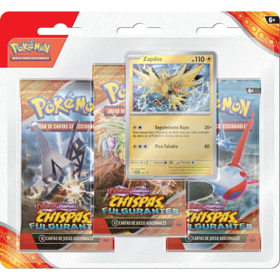 PKM TCG S & V Surging Sparks- 3pk Blister Zapdos Español1