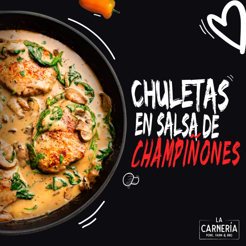 Chuleta en Salsa de Champiñones