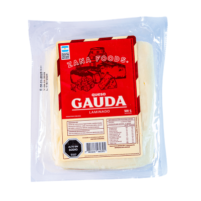 QUESO GAUDA LAMINADO 500 GRS ZANA FOODS