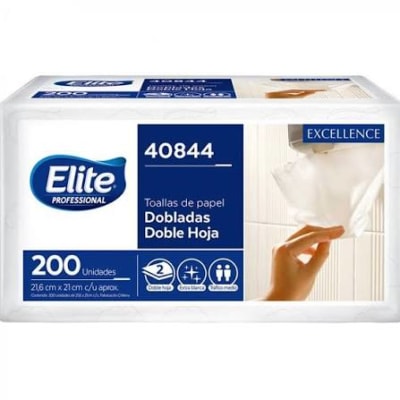 TOALLAS DE PAPEL DOBLE HOJA ELITE 200 U