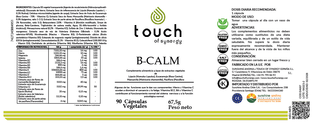B-Calm (90 cápsulas vegetales)2