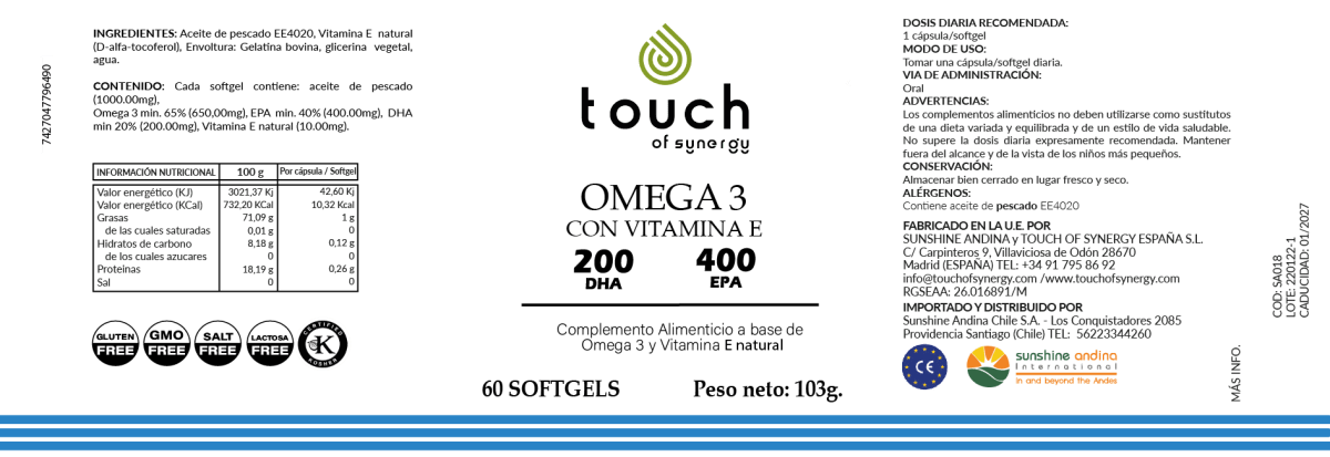 Omega 3 Touch of Synergy 60 Softgel2