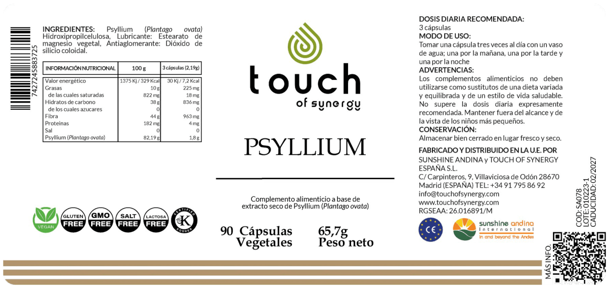 Psyllium - 90 cápsulas vegetales2