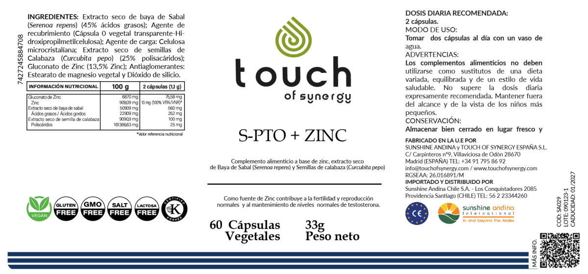 S-PTO + ZINC (60 cápsulas vegetales)2