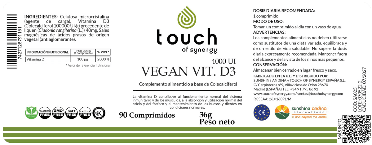 Vegan Vit. D3 4000UI (90 comprimidos)2