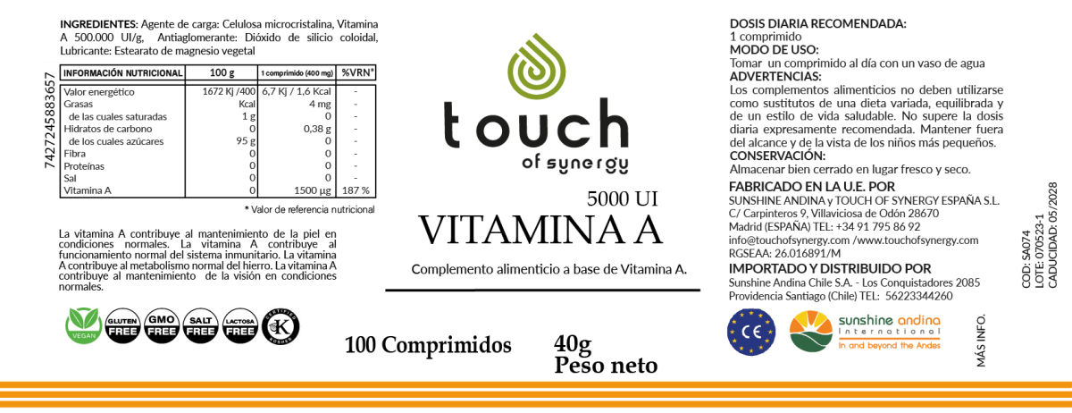 Vitamina A - 100 comprimidos2