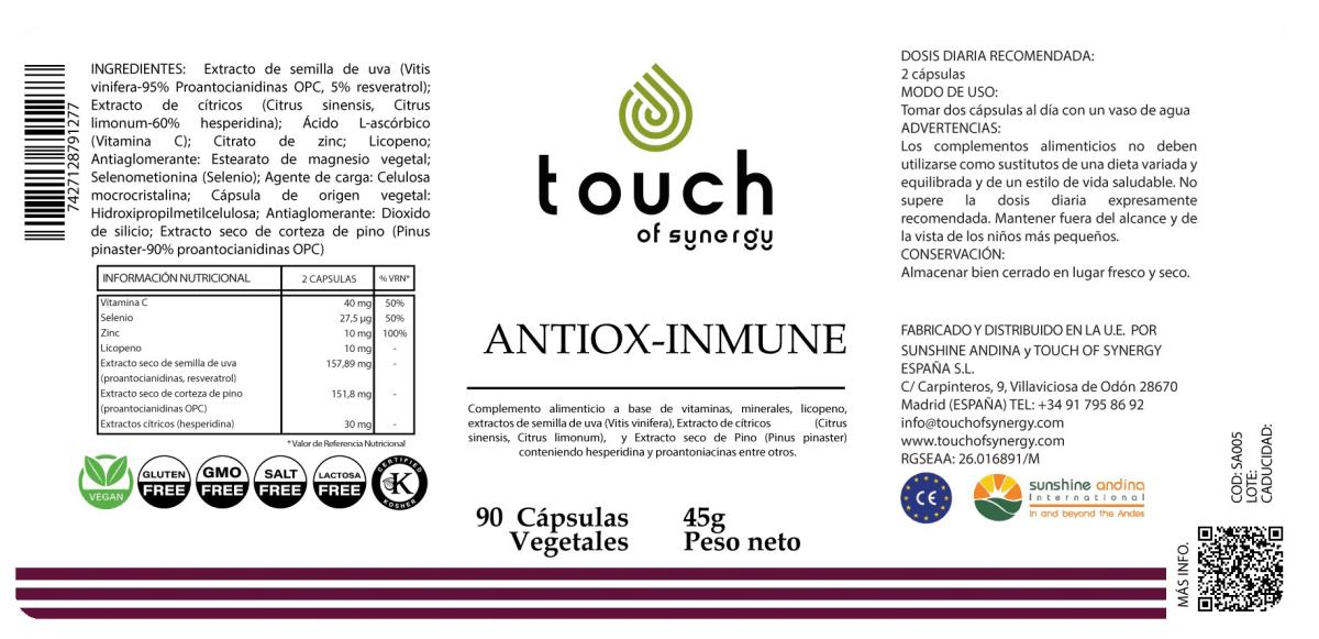Antiox - Inmune (90 Cápsulas vegetales)2