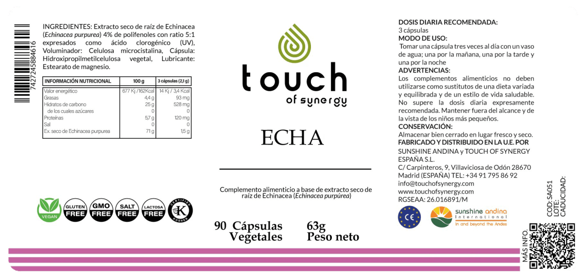 ECHA - 90 Cápsulas vegetales2