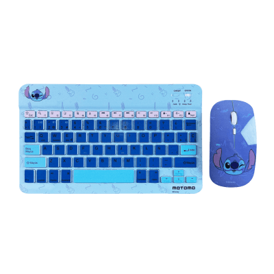 Set Set Teclado Mouse Stitch Celeste Azul1