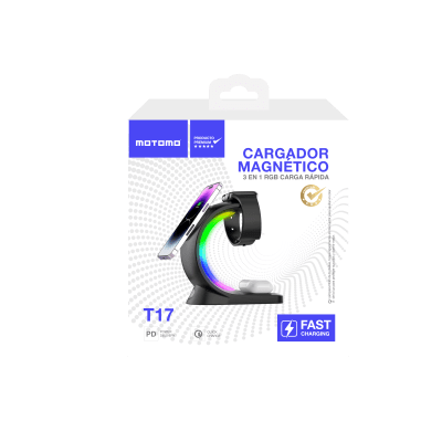 Cargador Inalambrico Motomo T17 Magnetico 3en1 15W1