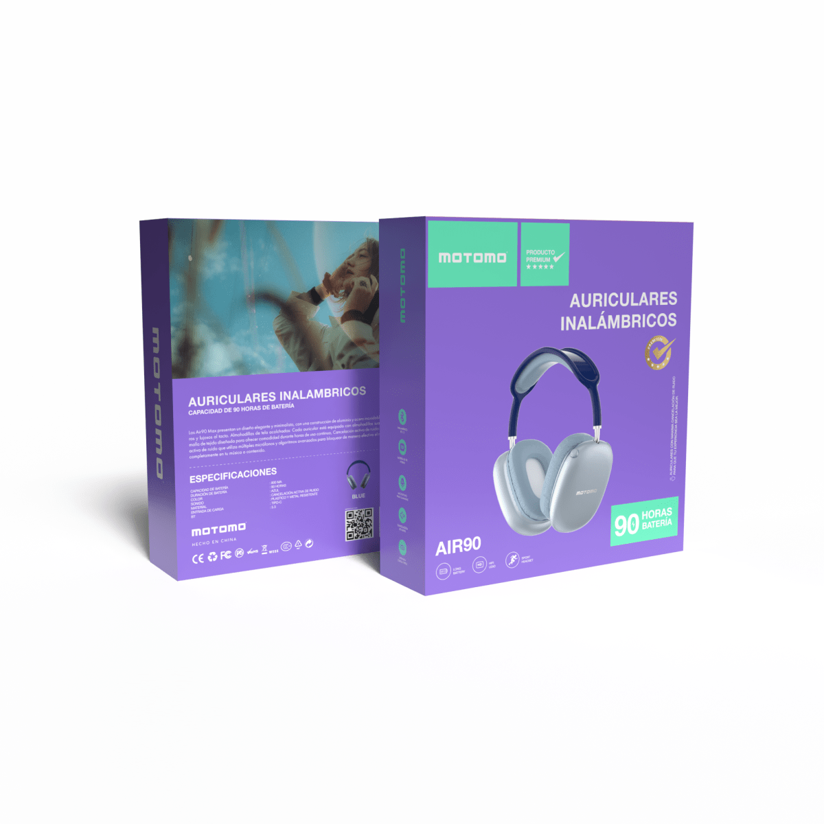 Headphones Motomo Air 90 Max Azul2