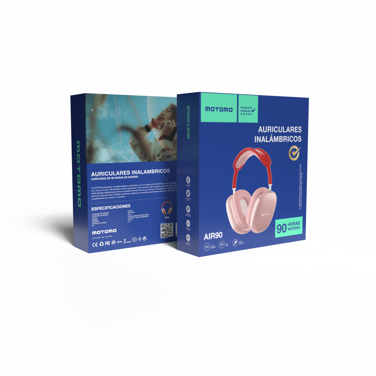 Headphones Motomo Air 90 Max Rosa2