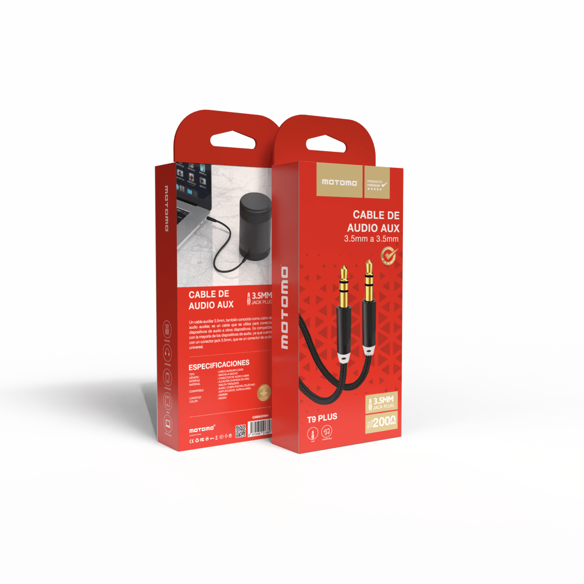 Cable Plug 3.5 2000mm Negro2