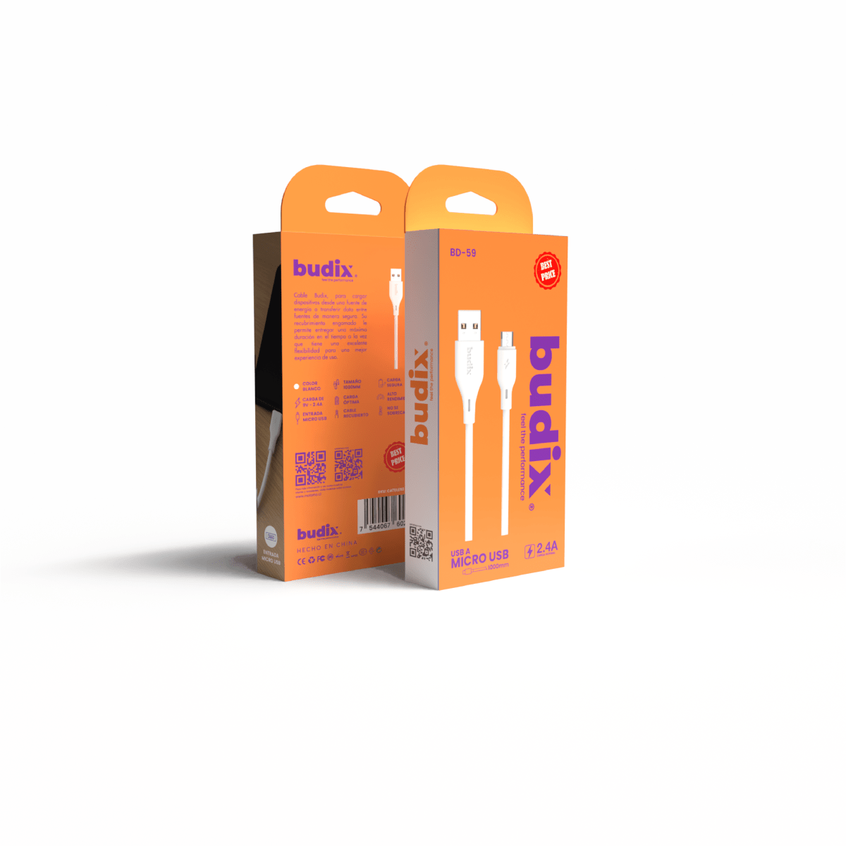 Cable Budix USB-A a Micro USB2