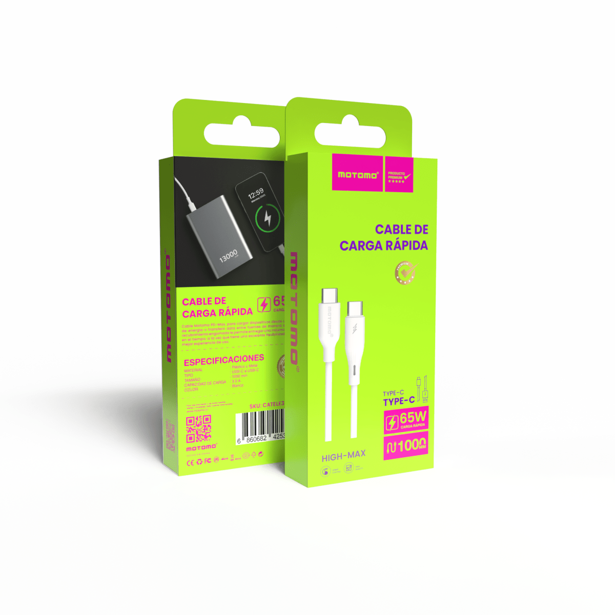 Cable Motomo MO-Max Tipo C a Tipo C 65W2